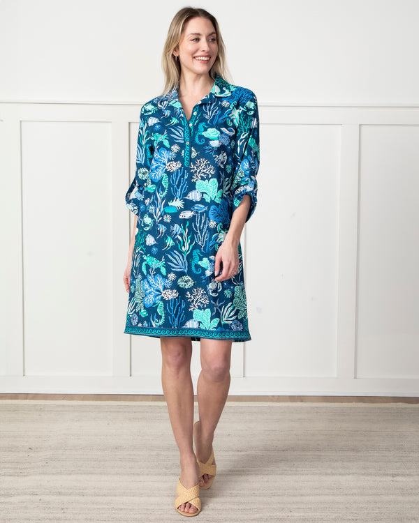 Oceania - Graceful Getaway Dress - Navy - Printfresh