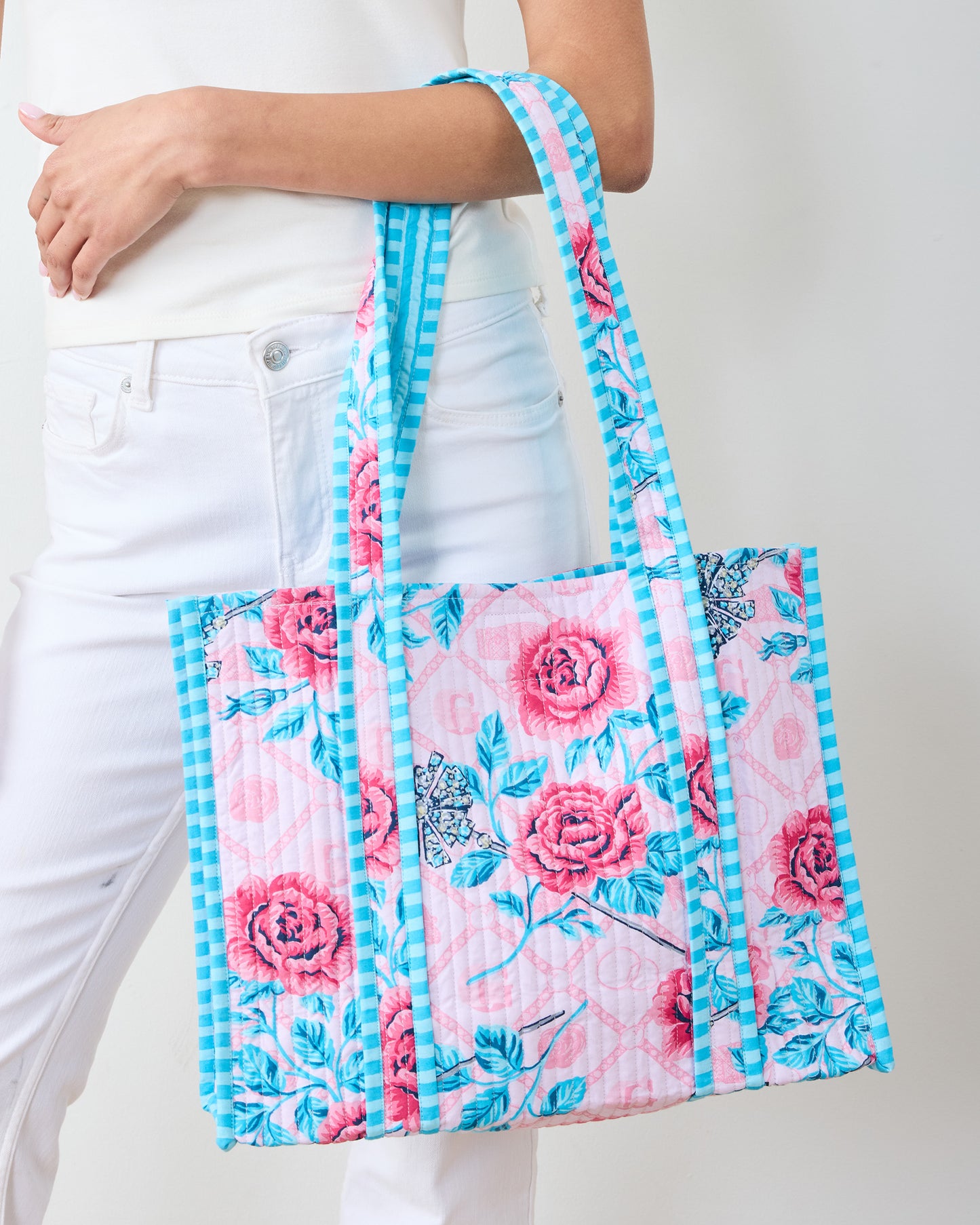 Glinda's Garden - Petite Traveler Tote - Popular Pink - Printfresh