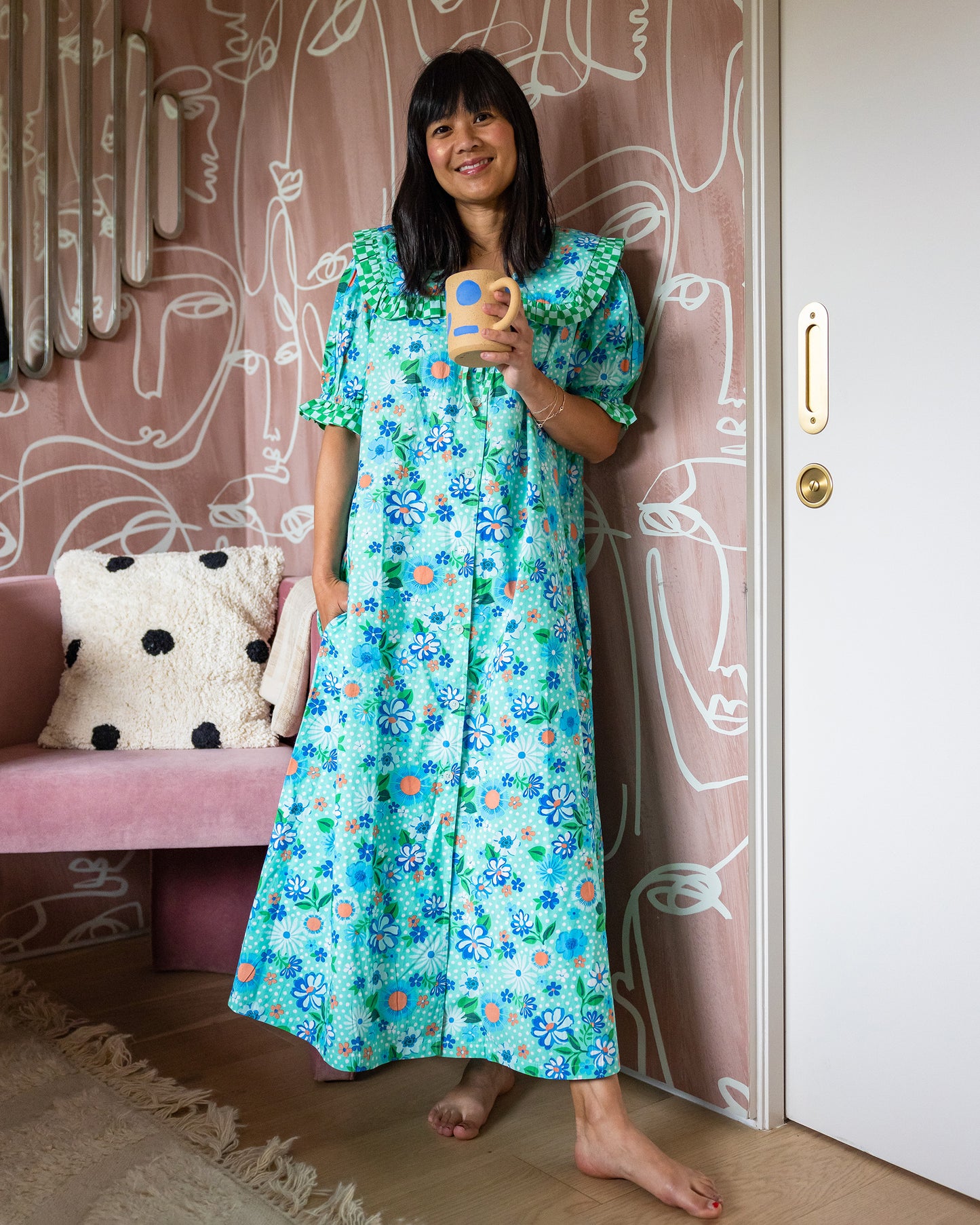 Printfresh + Oh Joy! - Posh Petals - Nostalgia Nightgown - Spearmint - Printfresh
