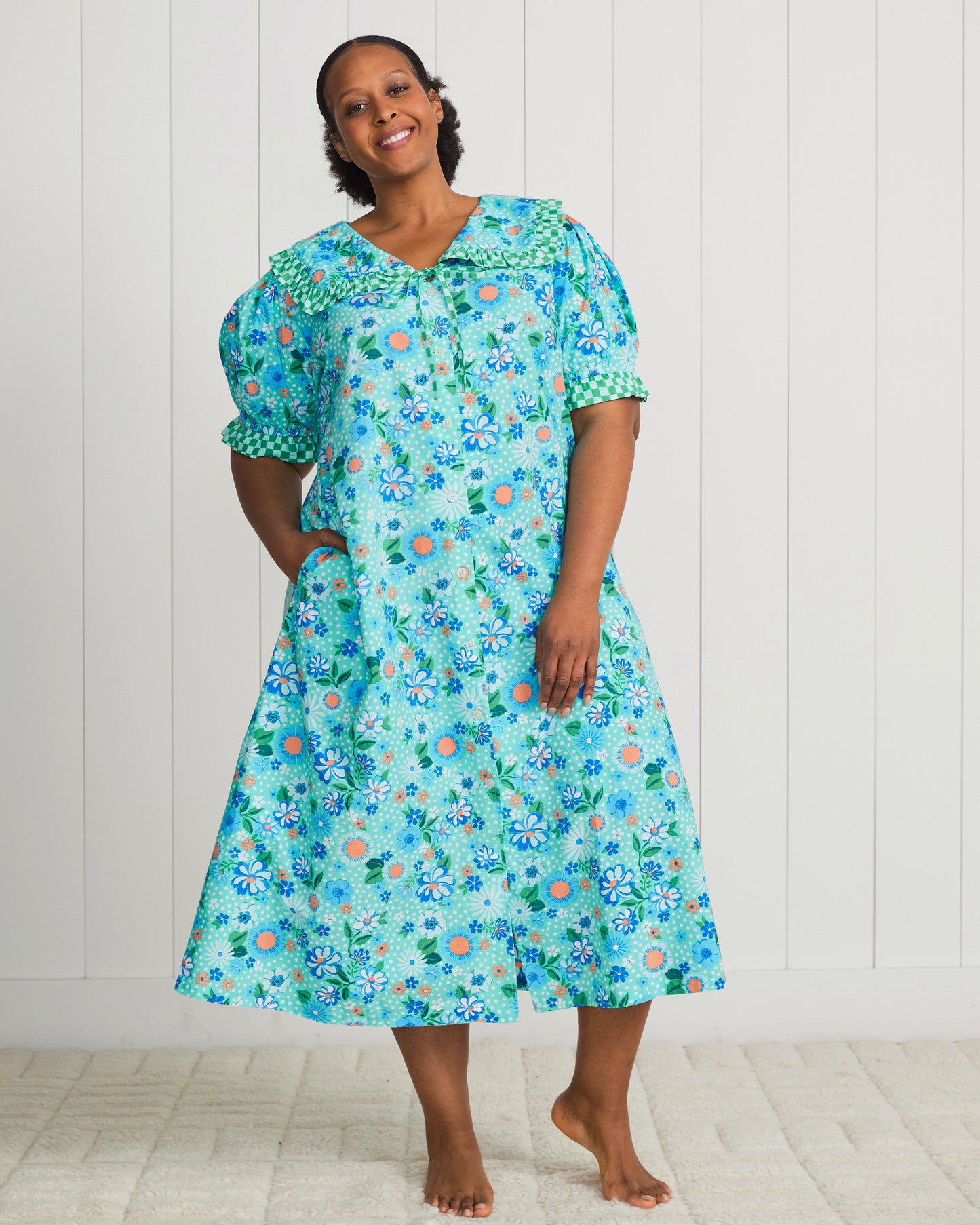Printfresh + Oh Joy! - Posh Petals - Nostalgia Nightgown - Spearmint - Printfresh