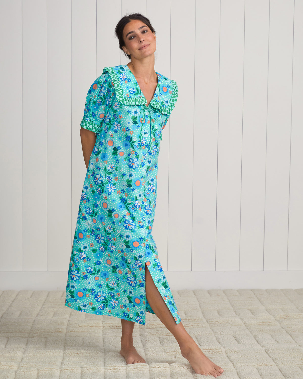 Printfresh + Oh Joy! - Posh Petals - Nostalgia Nightgown - Spearmint - Printfresh