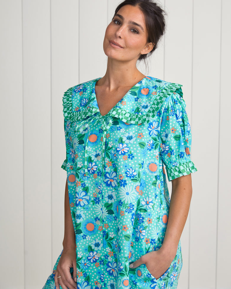 Printfresh + Oh Joy! - Posh Petals - Nostalgia Nightgown - Spearmint - Printfresh