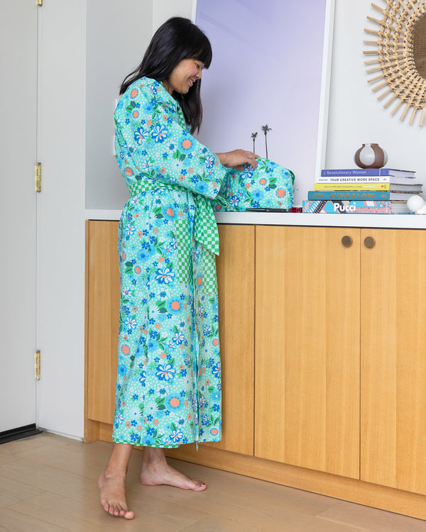 Printfresh x Oh Joy! - Posh Petals - Robe - Spearmint - Printfresh