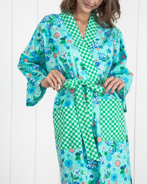 Printfresh x Oh Joy! - Posh Petals - Robe - Spearmint - Printfresh