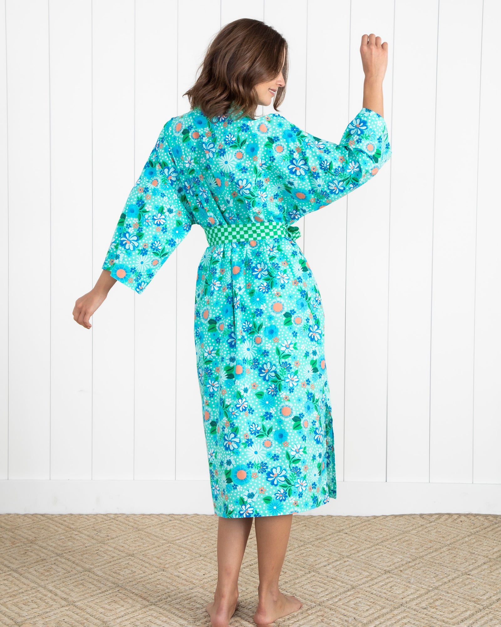 Printfresh x Oh Joy! - Posh Petals - Robe - Spearmint - Printfresh