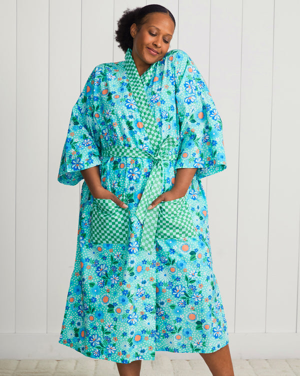 Printfresh x Oh Joy! - Posh Petals - Robe - Spearmint - Printfresh