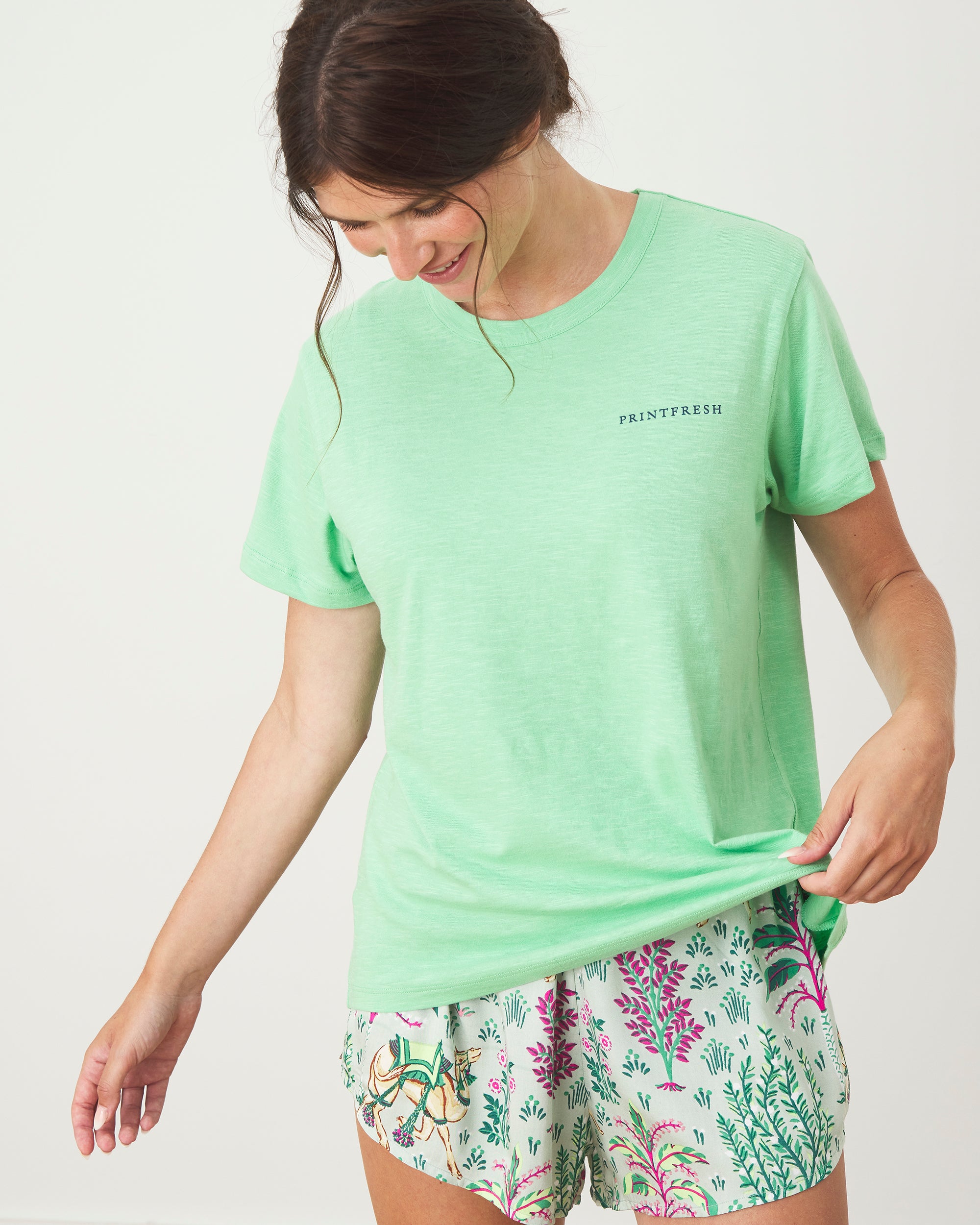 Oversized Graphic Tee - Live On The Bright Side - Avocado - Printfresh