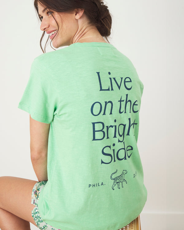 Live On The Bright Side - Oversized Graphic Tee - Avocado - Printfresh