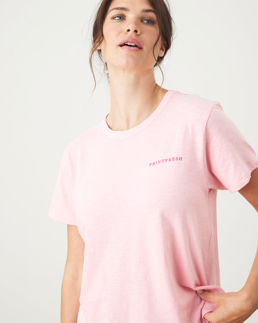 Oversized Graphic Tee - Live On The Bright Side - Pink Peony - Printfresh