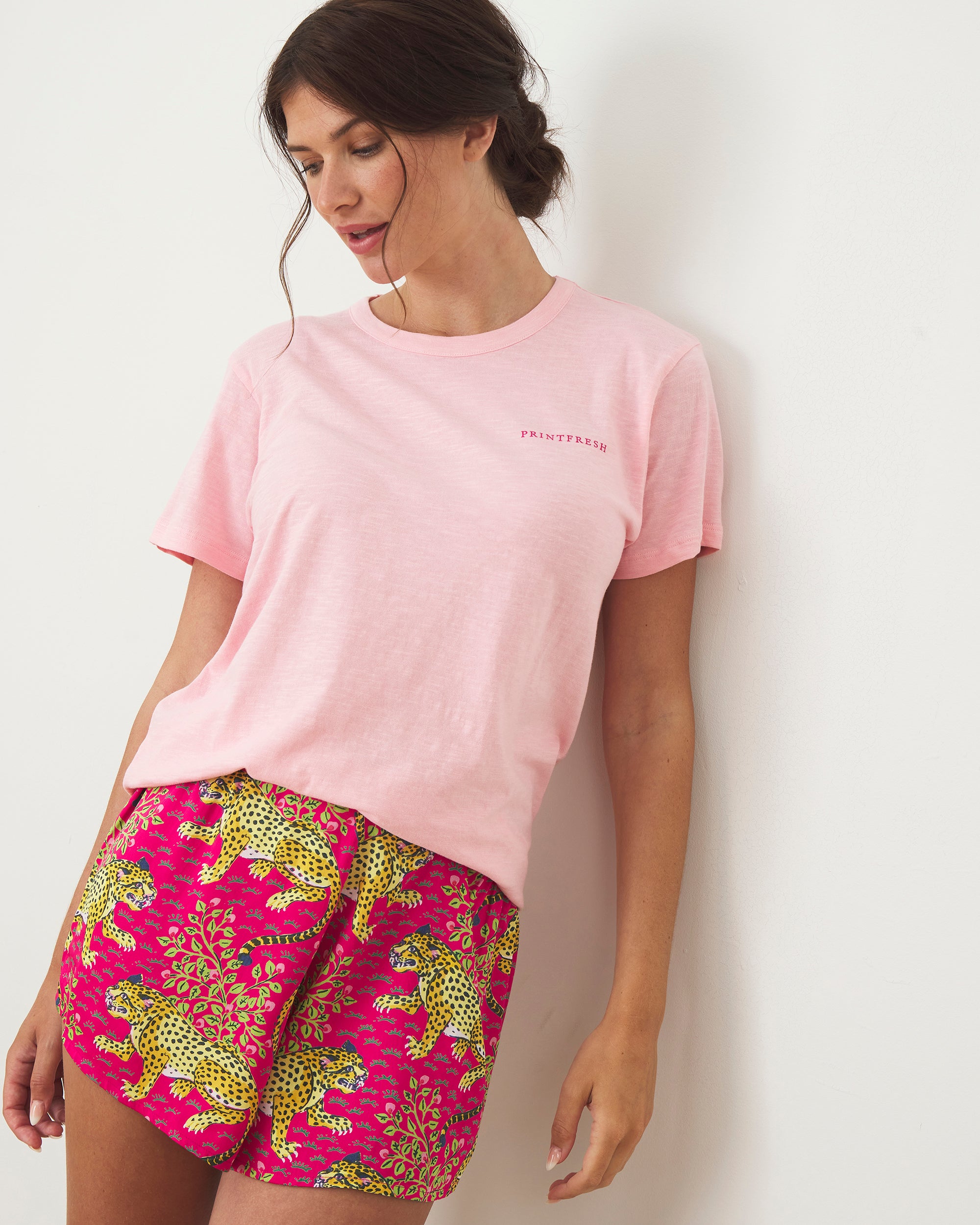 Oversized Graphic Tee - Live On The Bright Side - Pink Peony - Printfresh