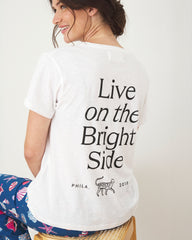 Live On The Bright Side - Oversized Graphic Tee - Cloud - Printfresh