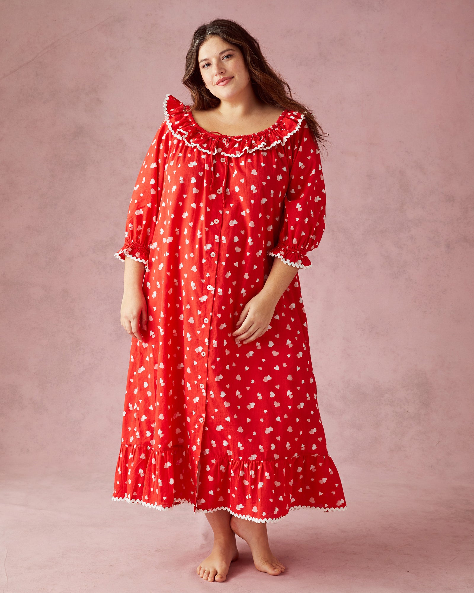 PF + Pencil & Paper Co. Heartbreaker - Latte Love Nightie - Ruby - Printfresh