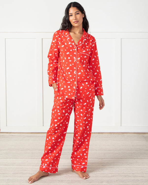 PF + Pencil & Paper Co. Heartbreaker - Long Sleep Set - Ruby - Printfresh