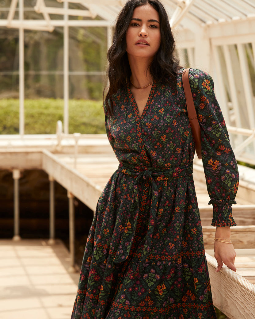 Falling for Flowers - Peaceful Weekends Dress - Dark Night - Printfresh