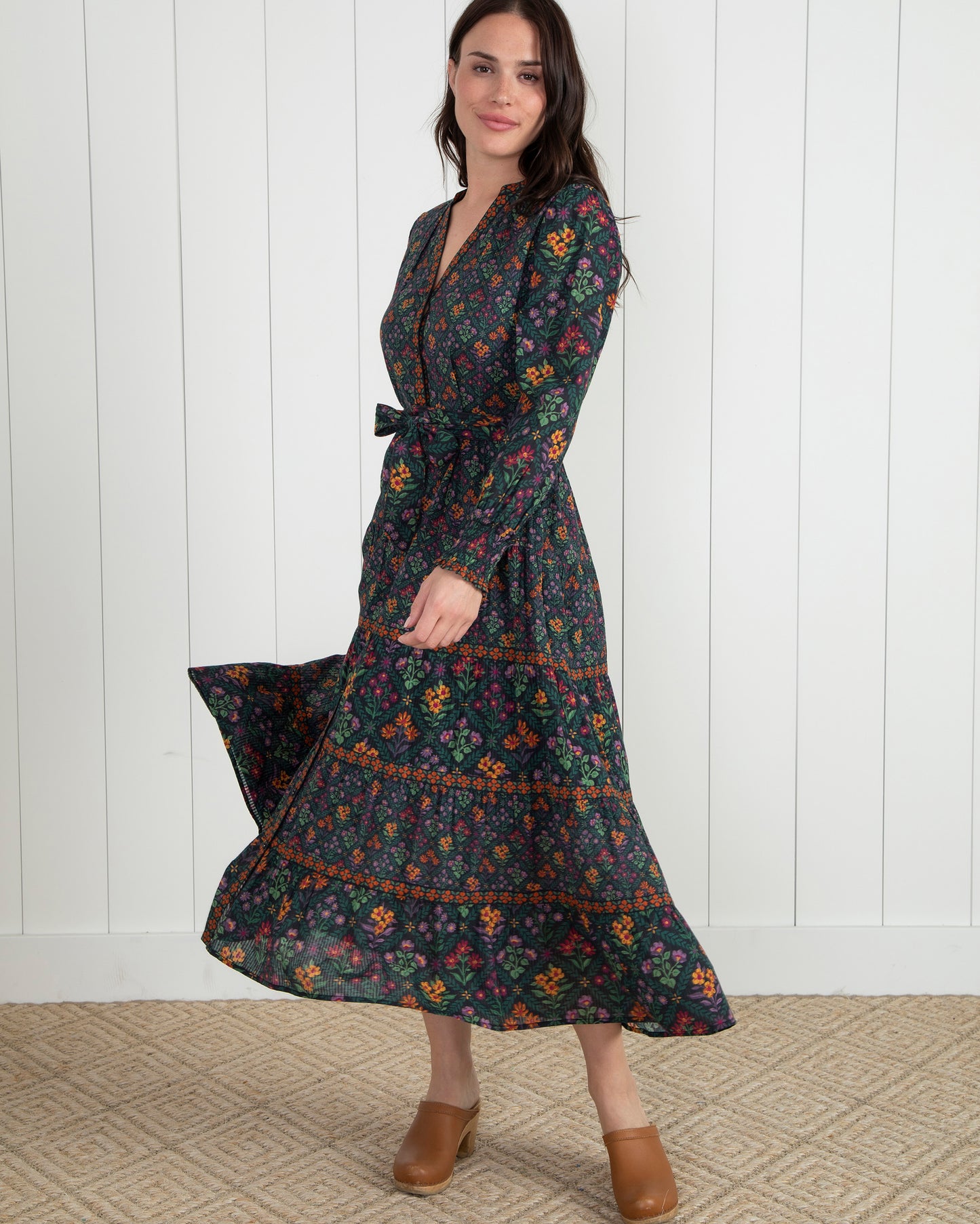 Falling for Flowers - Peaceful Weekends Dress - Dark Night - Printfresh