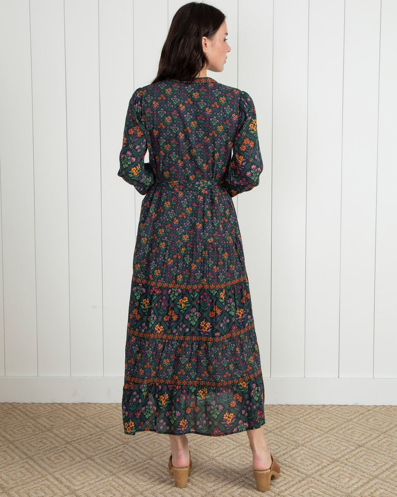 Falling for Flowers - Peaceful Weekends Dress - Dark Night - Printfresh