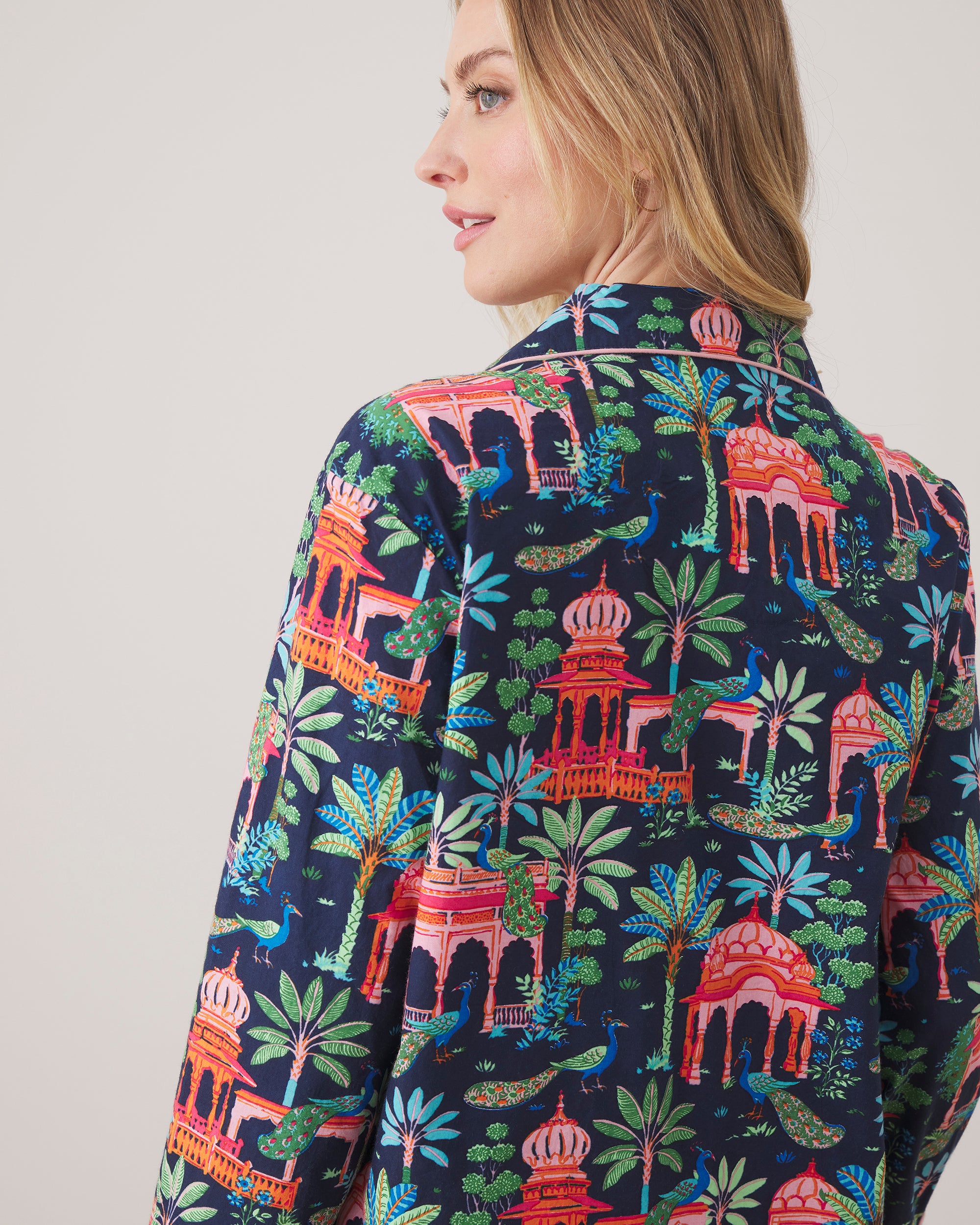 Peacock Palace - Tall Long PJ Set - Deep Navy - Printfresh