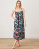 Peacock Palace - Midi Cami Nightgown - Deep Navy - Printfresh