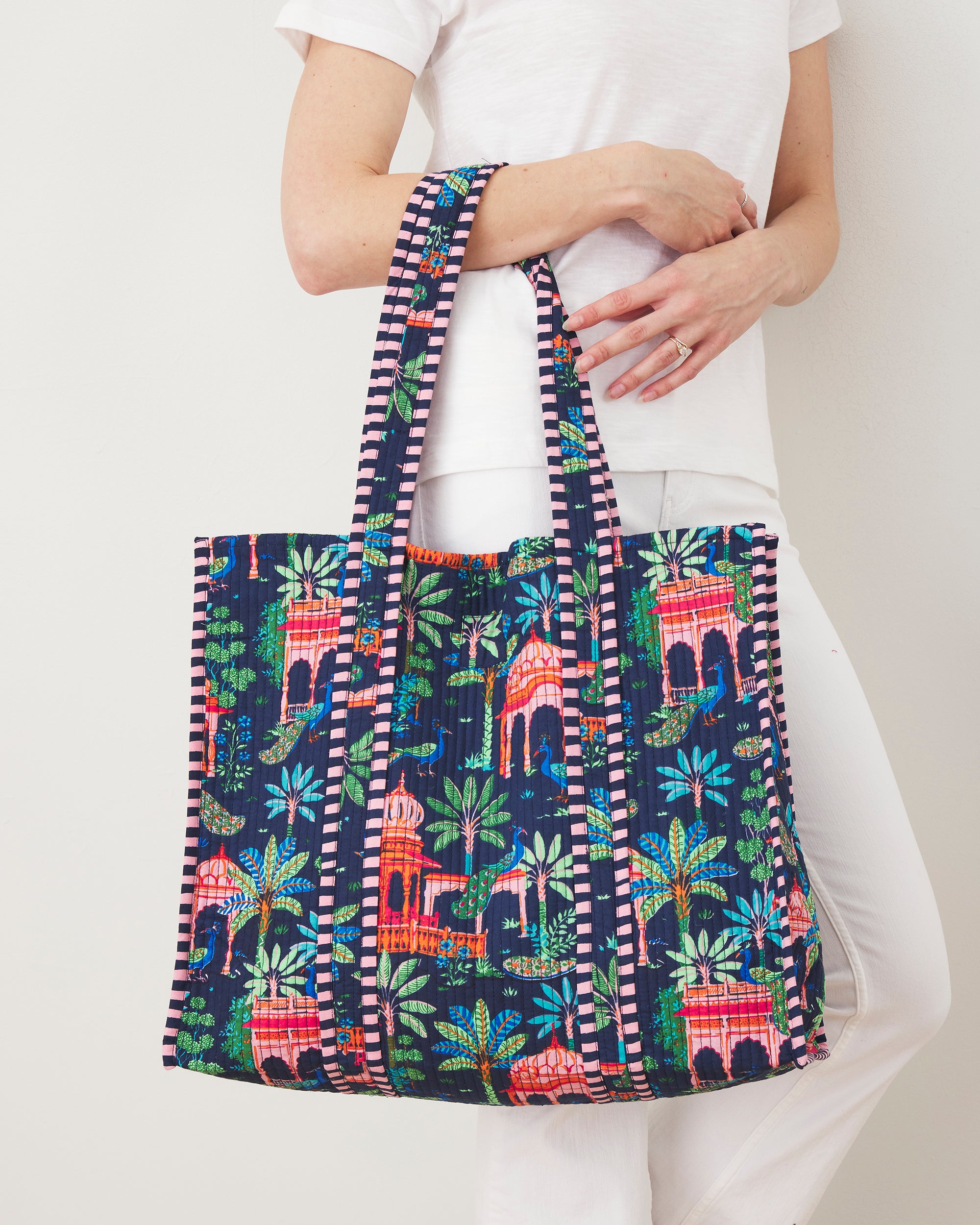 Peacock Palace - The Traveler Tote - Deep Navy - Printfresh