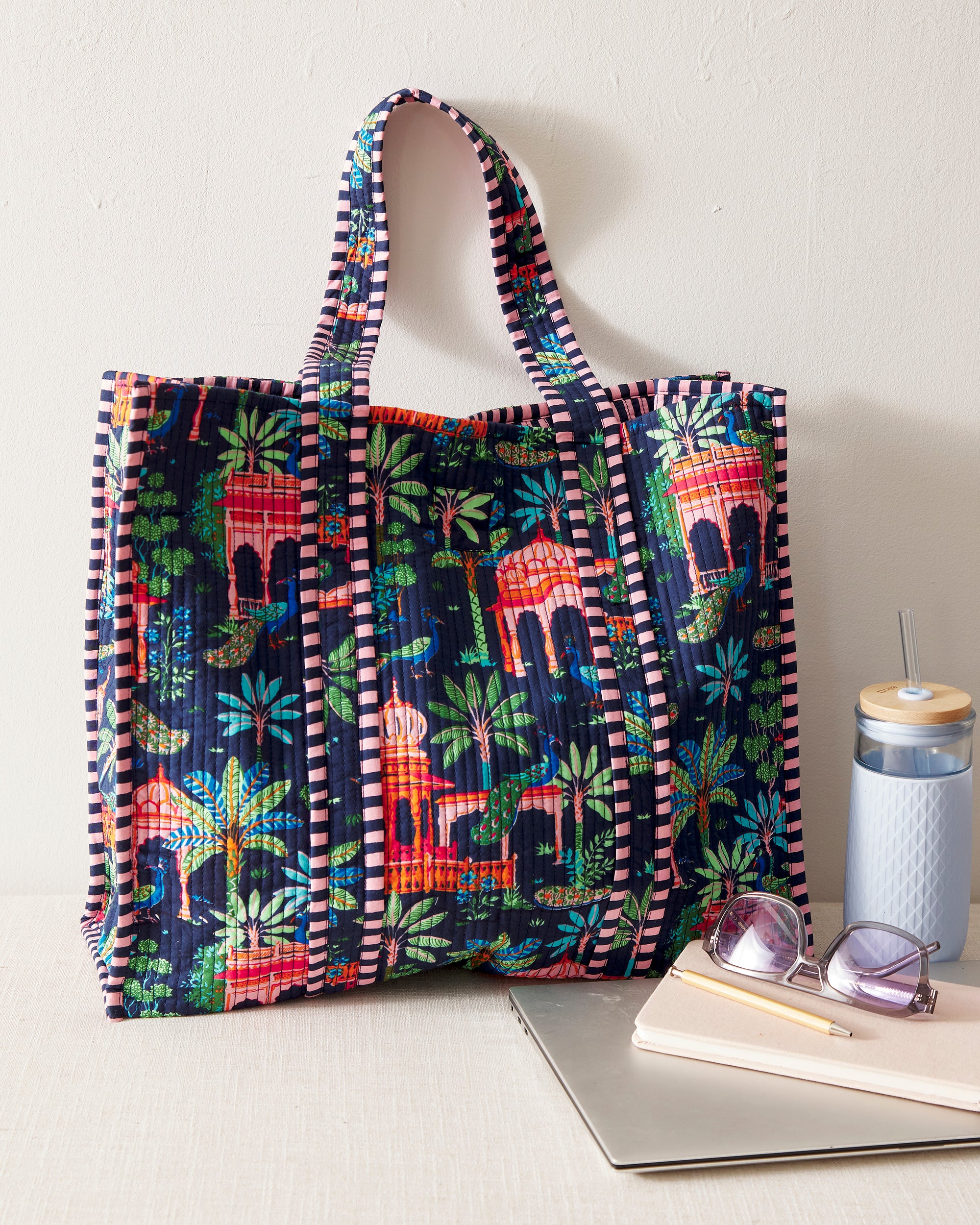 Peacock Palace - The Traveler Tote - Deep Navy - Printfresh