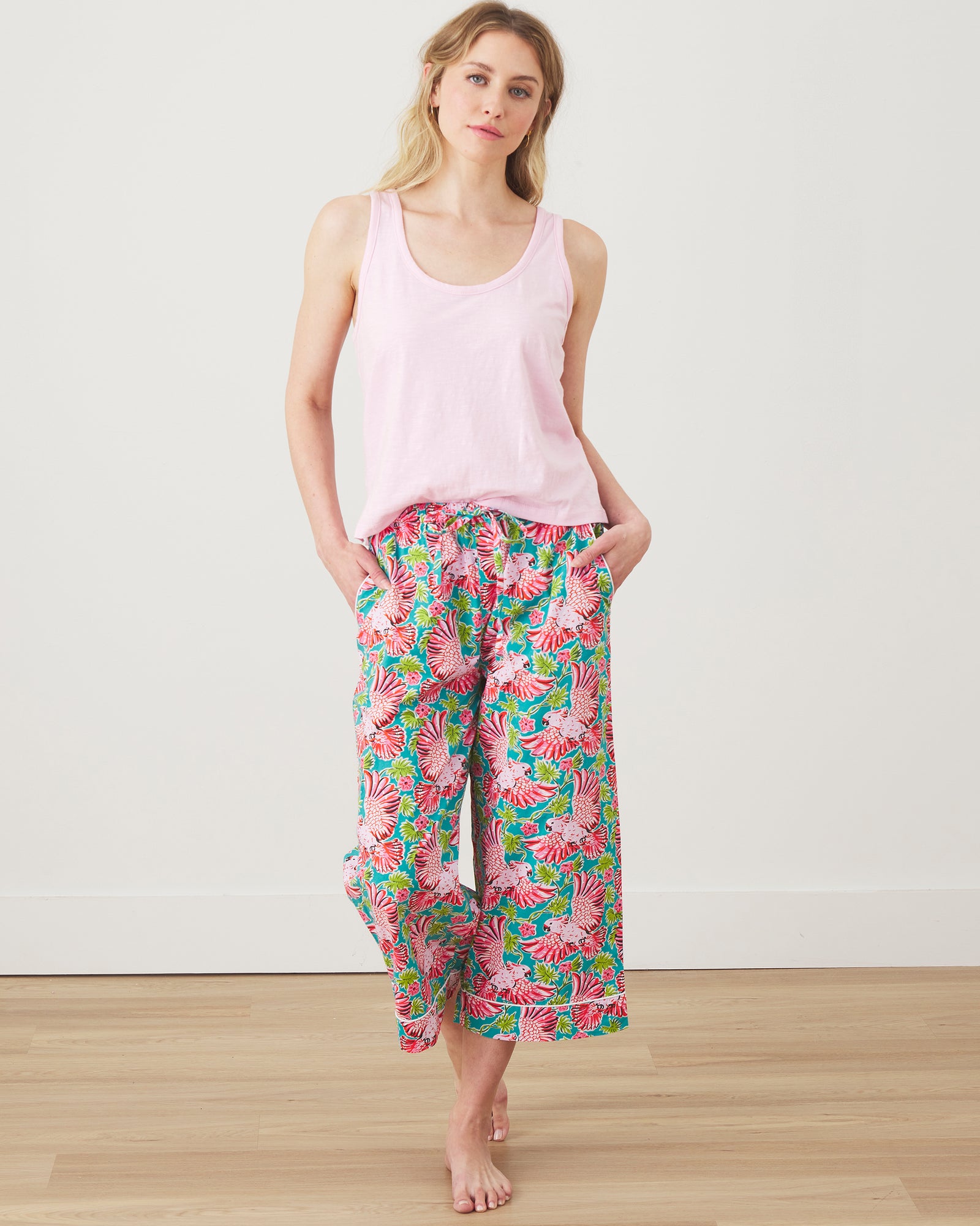 Playful Parrots - Cropped PJ Pants - Tropical - Printfresh