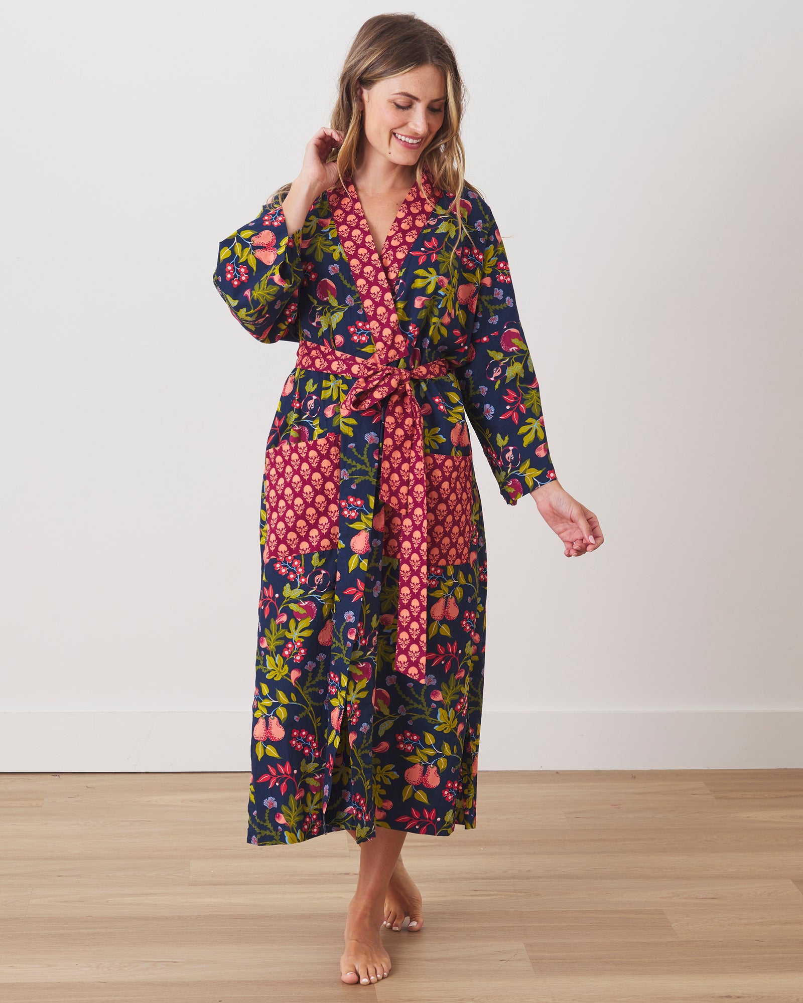 Pomme & Poire - Back to Bed Nightgown & Robe Set - Good Evening - Printfresh