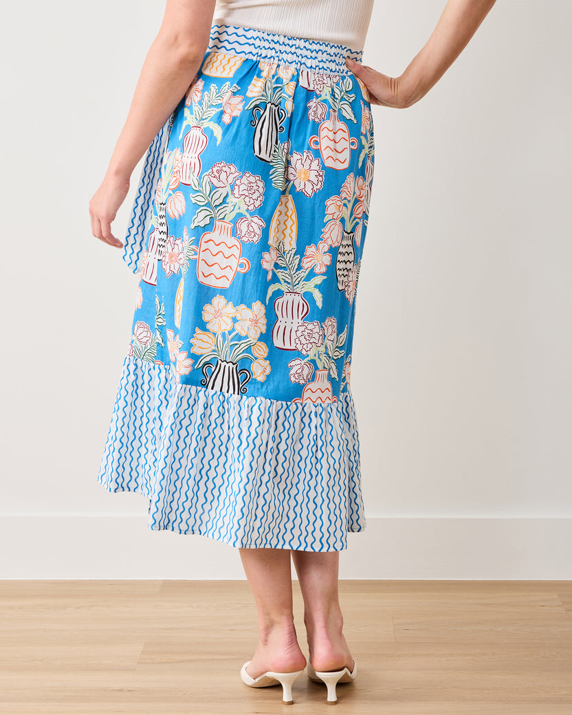 Antique Vases - Anika Skirt - Blue Sky - Printfresh