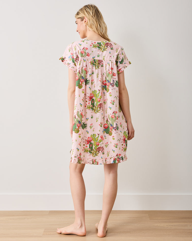 Desert Dream - Pintuck Nightgown - Pink Cactus - Printfresh