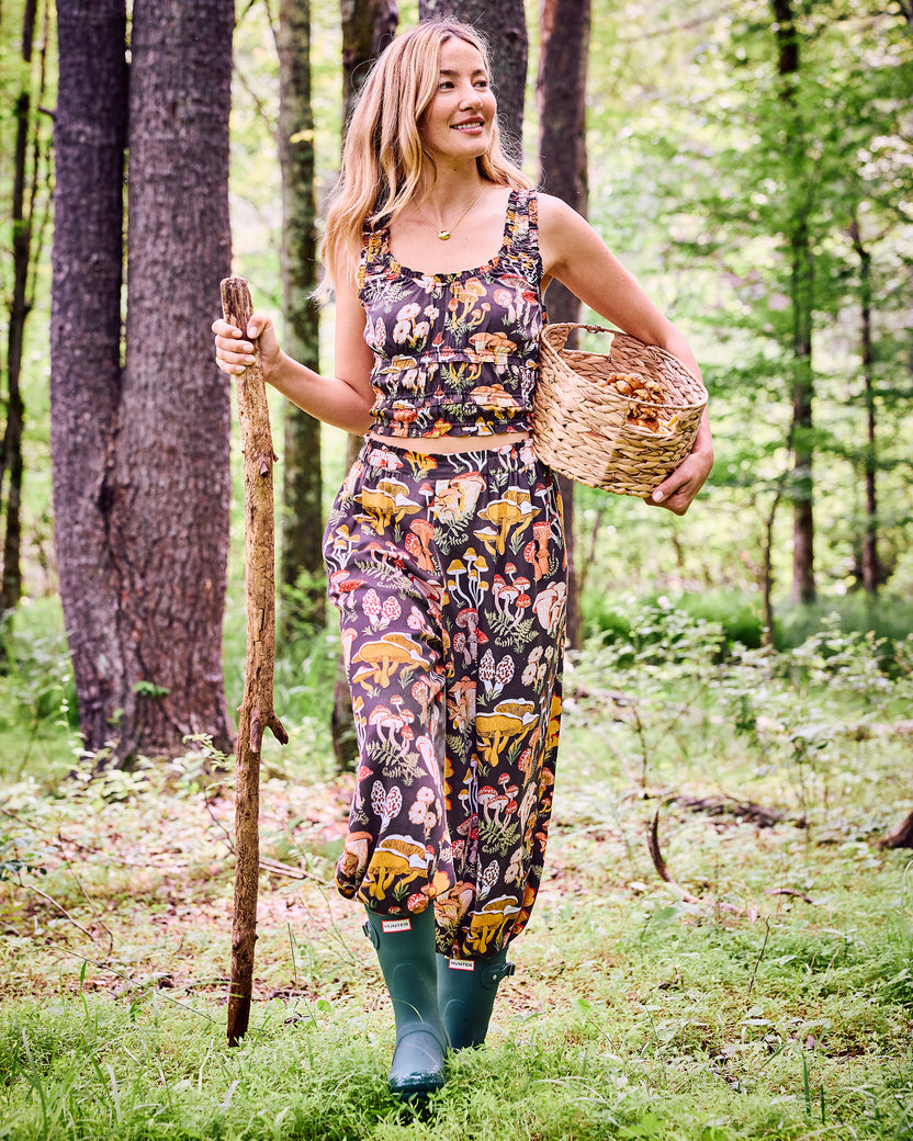 Mushroom Medley - Eco Satin Sadie Set - Truffle - Printfresh