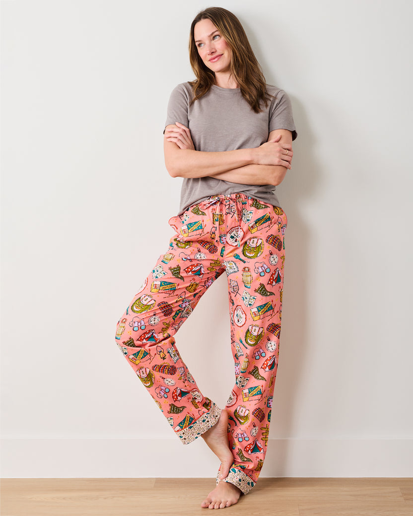 Camping Trip - PJ Pants - Coral - Printfresh
