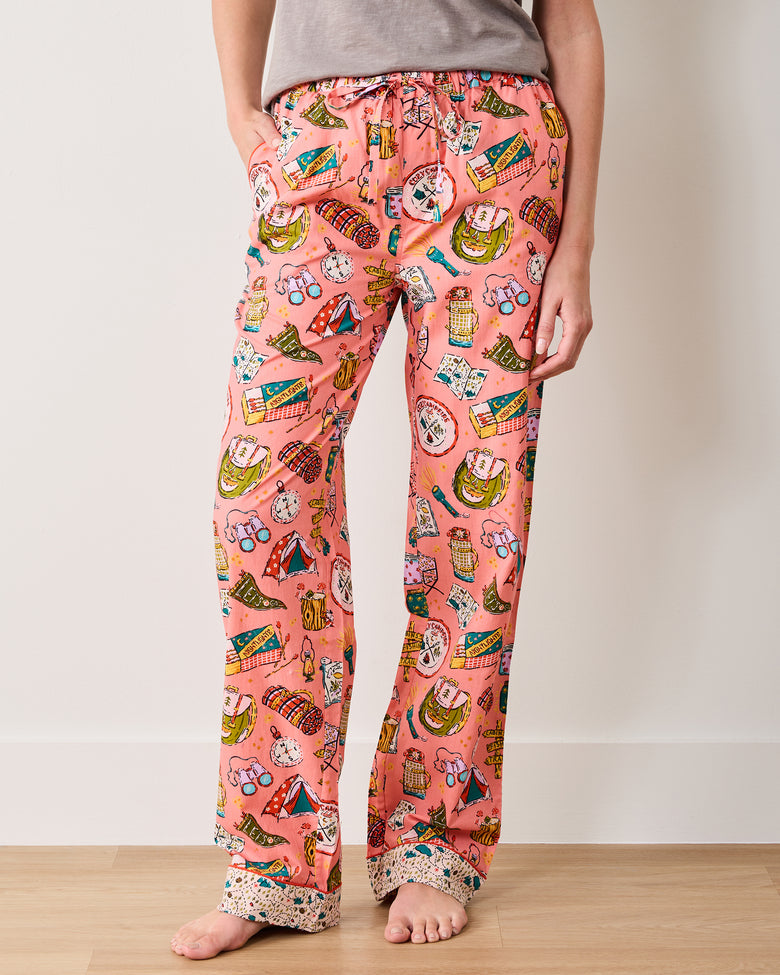 Camping Trip - PJ Pants - Coral - Printfresh