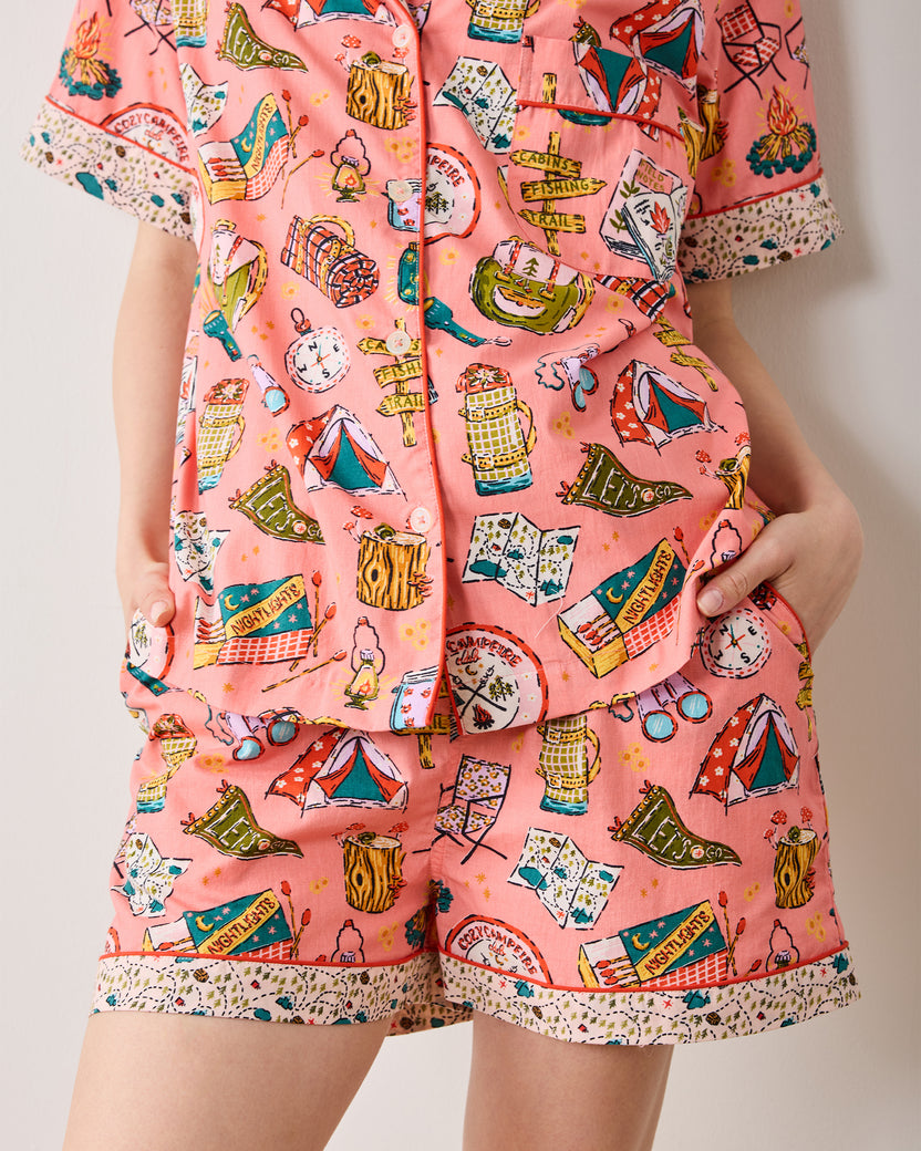 Camping Trip - Short PJ Set - Coral - Printfresh