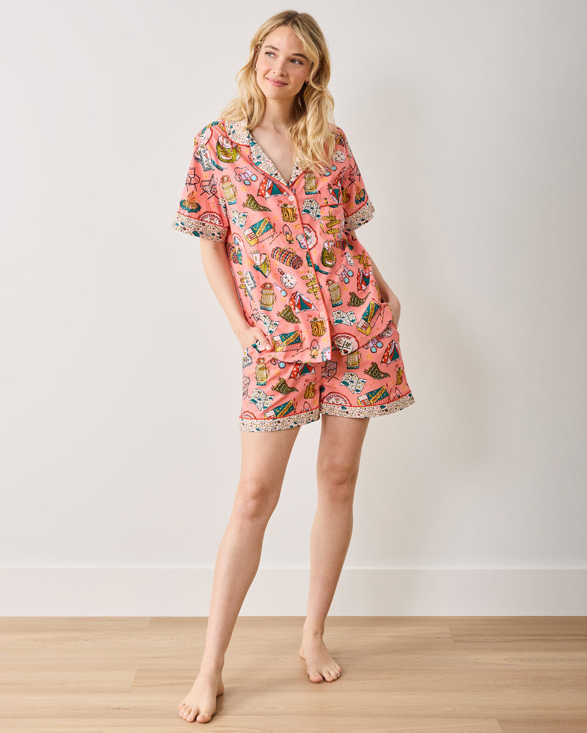 Camping Trip - Short PJ Set - Coral - Printfresh