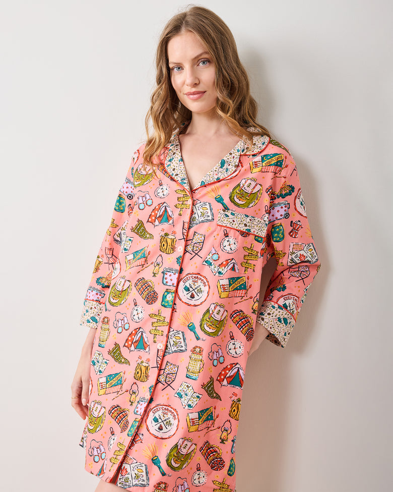 Camping Trip - Sleep Shirt - Coral - Printfresh