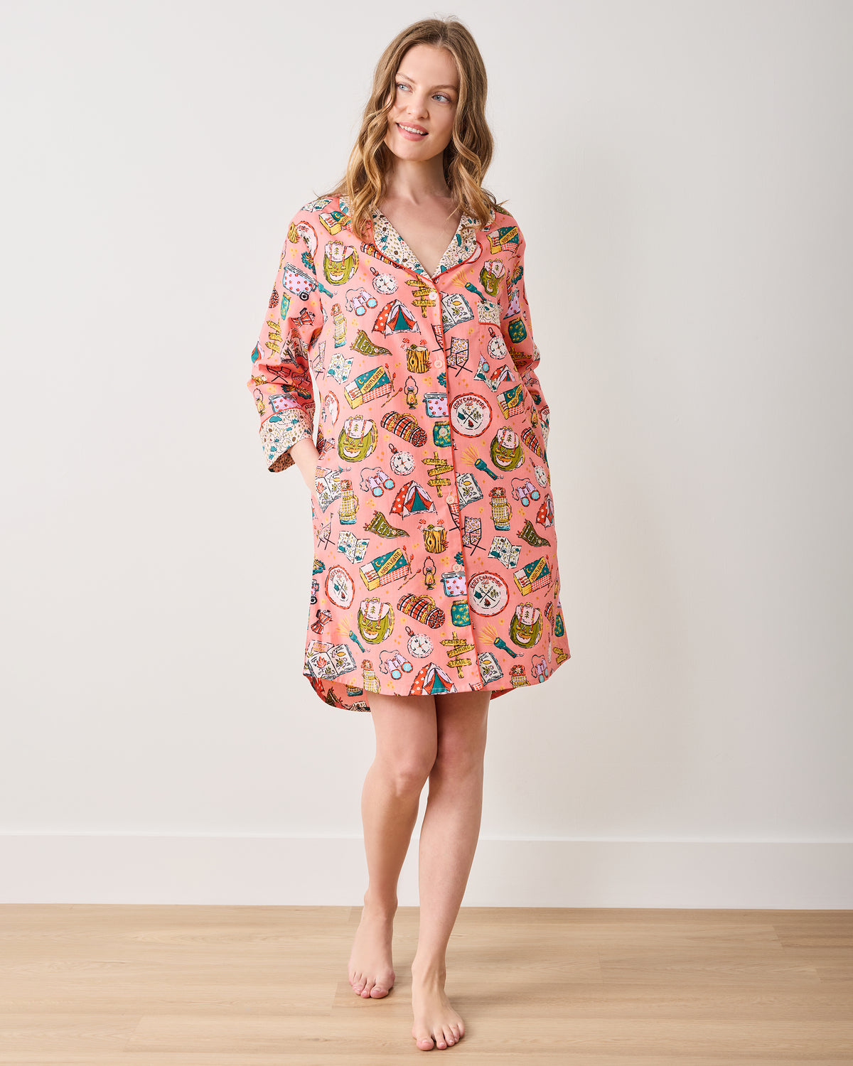 Camping Trip - Sleep Shirt - Coral - Printfresh