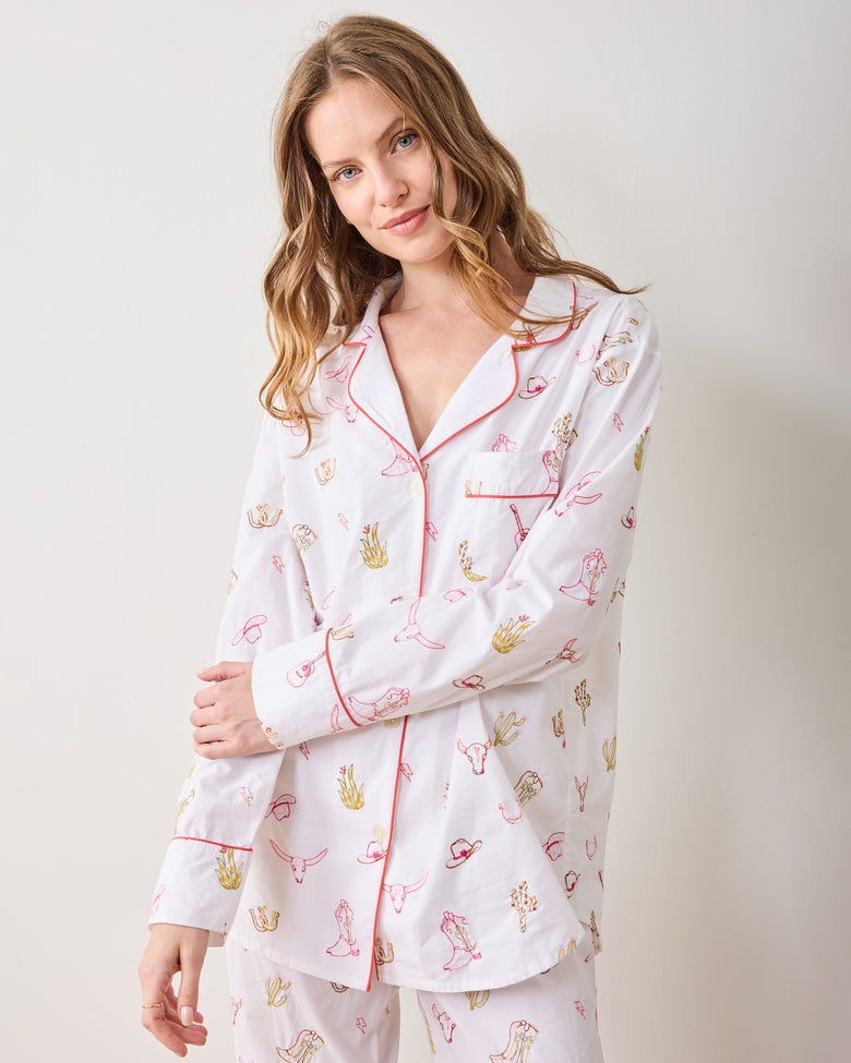 Western Embroidery - Short PJ Set - Cloud - Printfresh