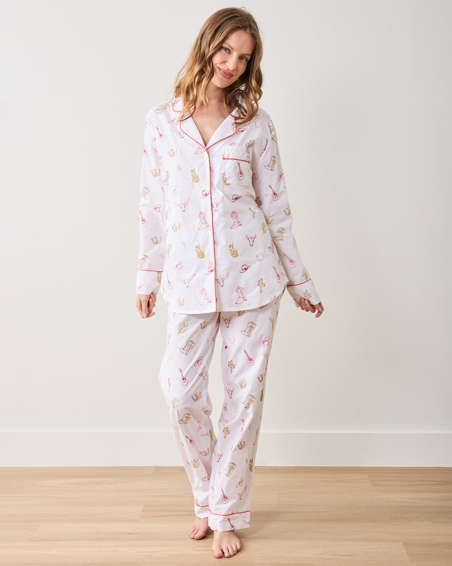 Western Embroidery - Short PJ Set - Cloud - Printfresh