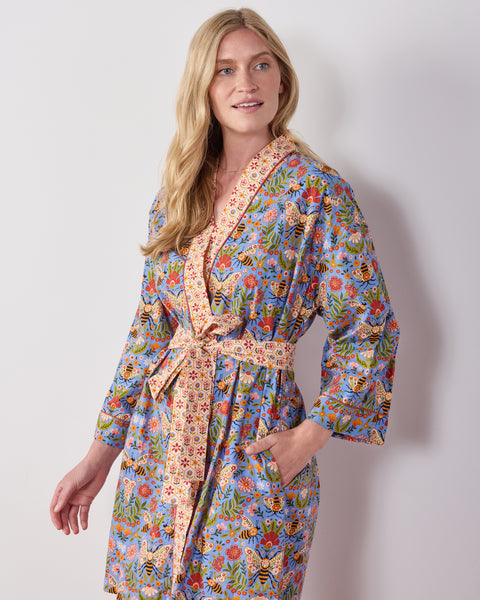 Bee Tapestry - Getting Ready Robe - Delphinium Blue – Printfresh