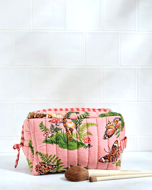 Butterfly Forager - Quilted Pouch - Rosewood