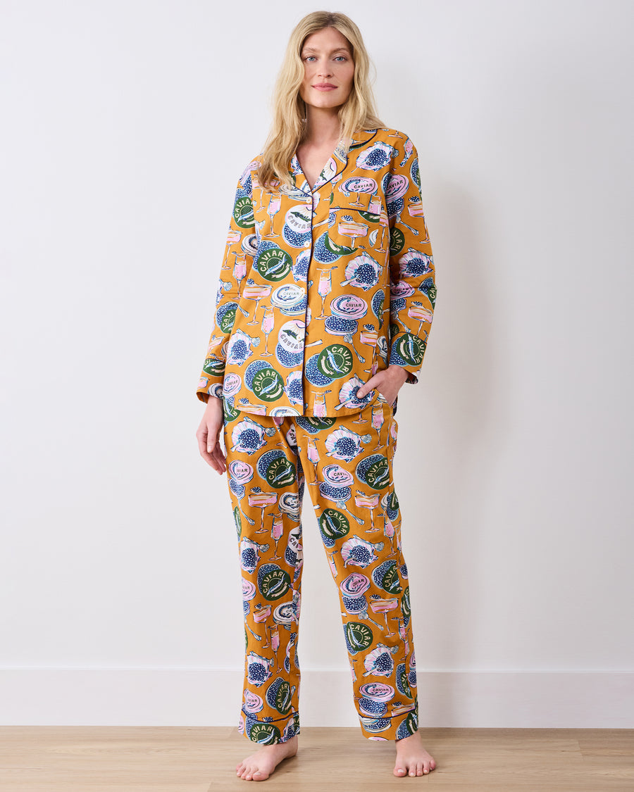 Champagne & Caviar - Tall Long PJ Set - Goldenrod