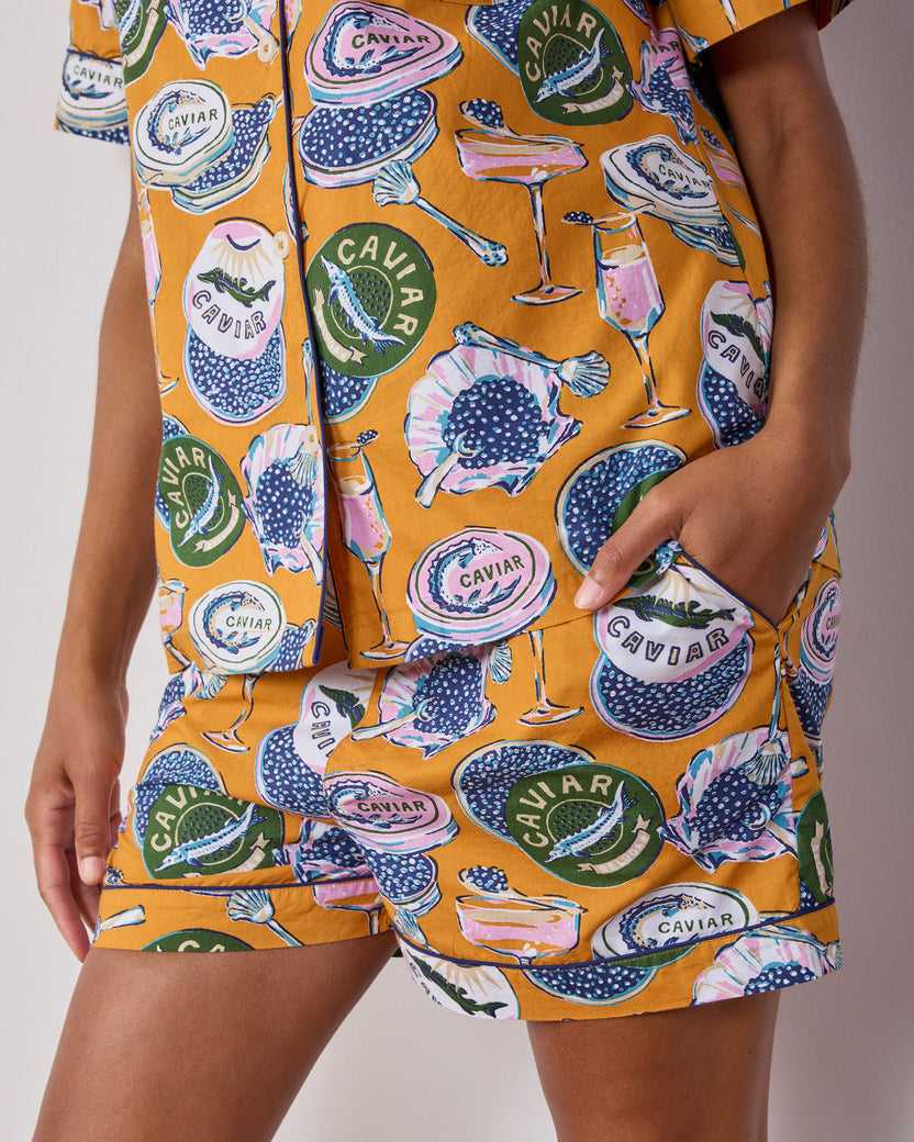 Champagne & Caviar - Short PJ Set - Goldenrod
