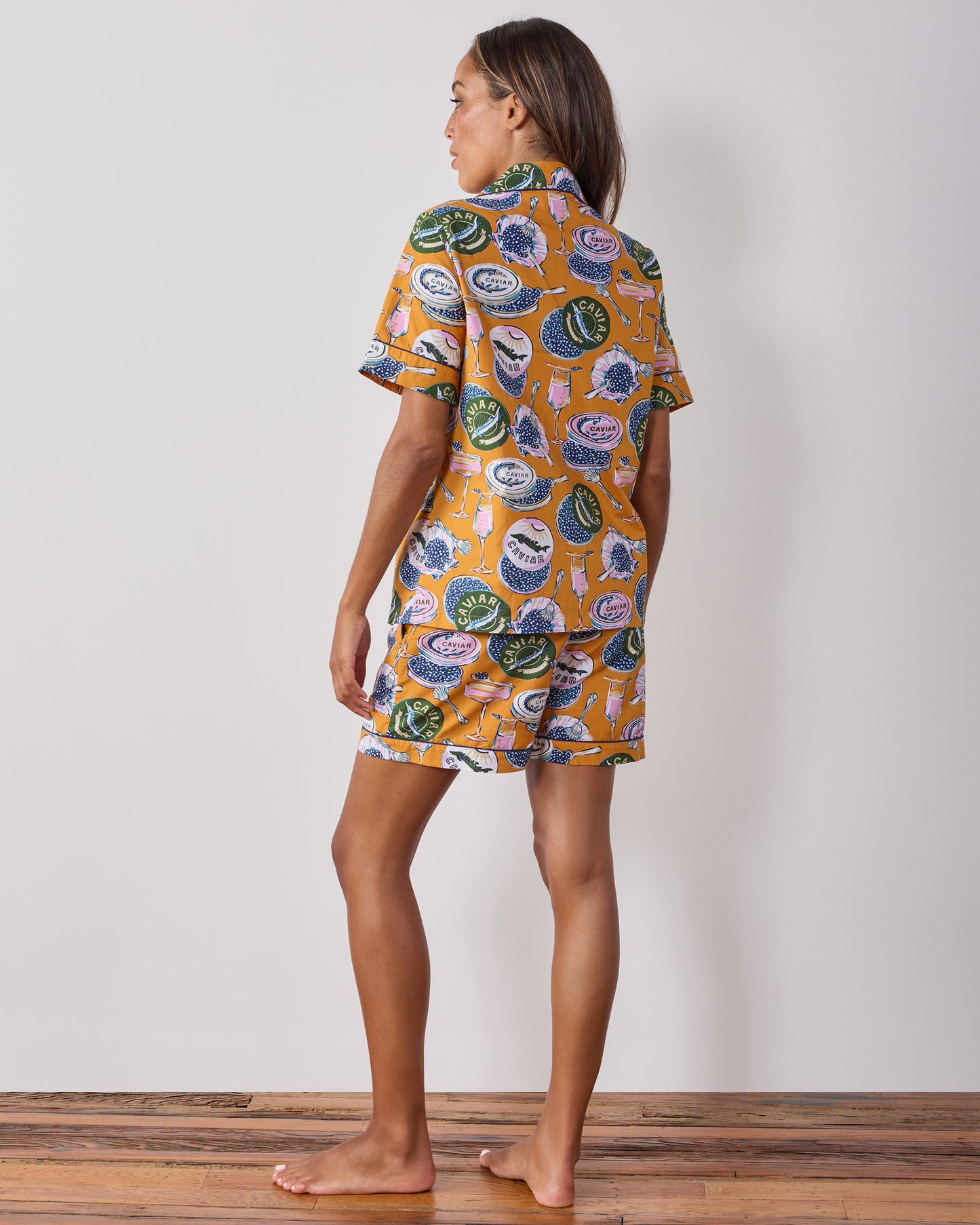 Champagne & Caviar - Short PJ Set - Goldenrod