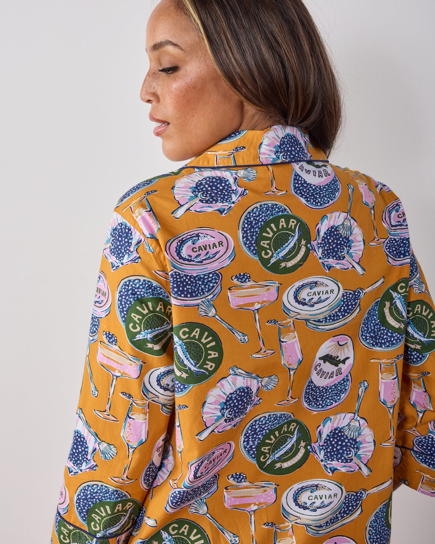 Champagne & Caviar - Sleep Shirt - Goldenrod
