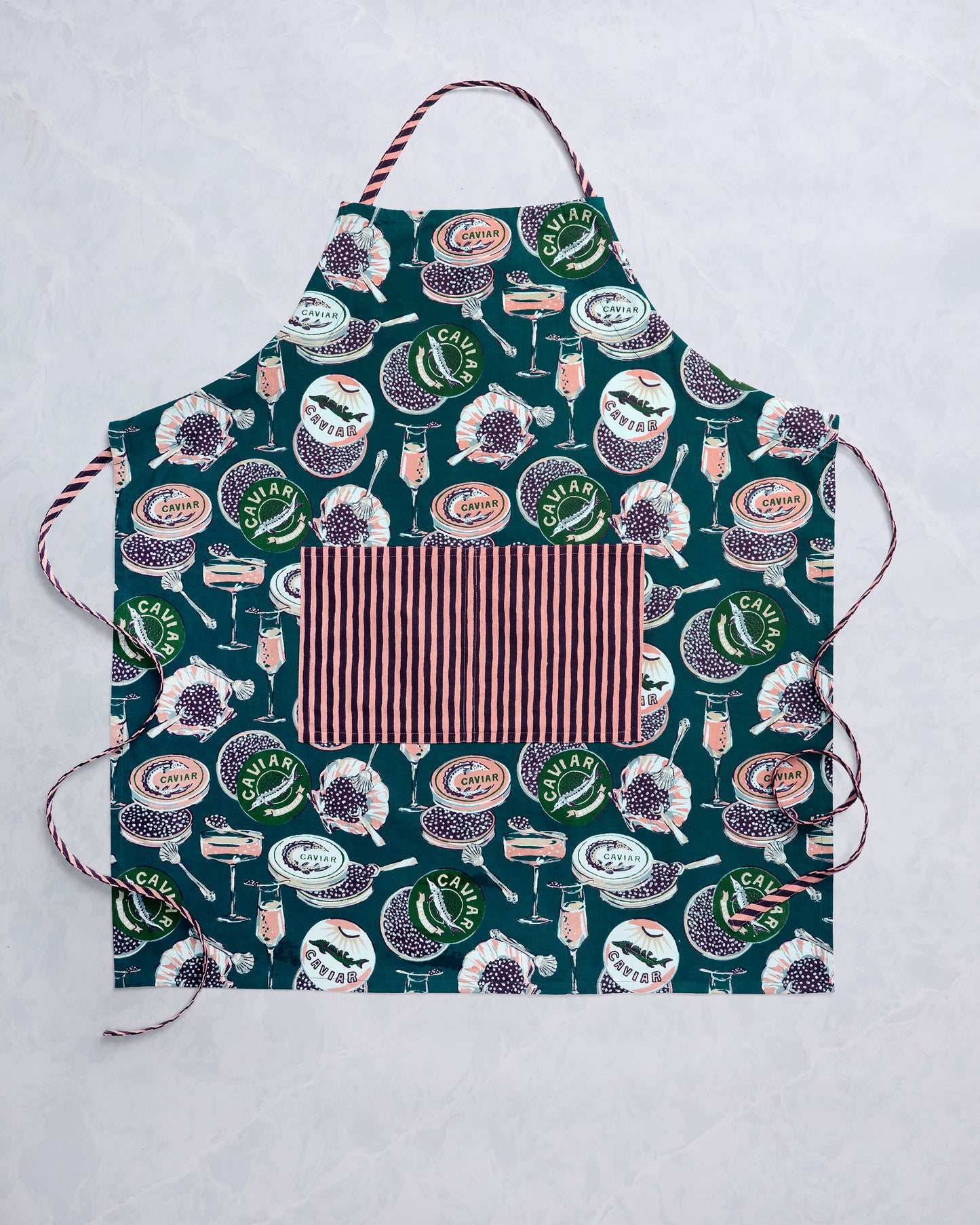 Champagne & Caviar - Apron - Peacock Feather