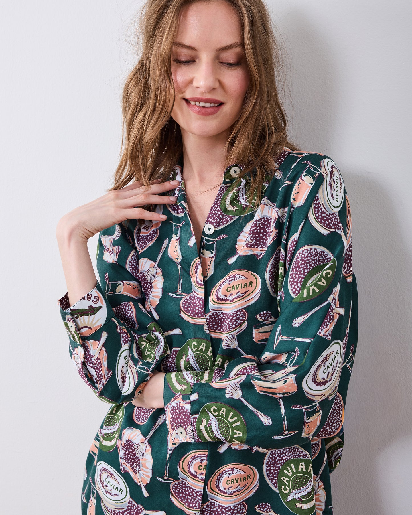 Champagne & Caviar - Petite Eco Satin Stevie Set - Peacock Feather