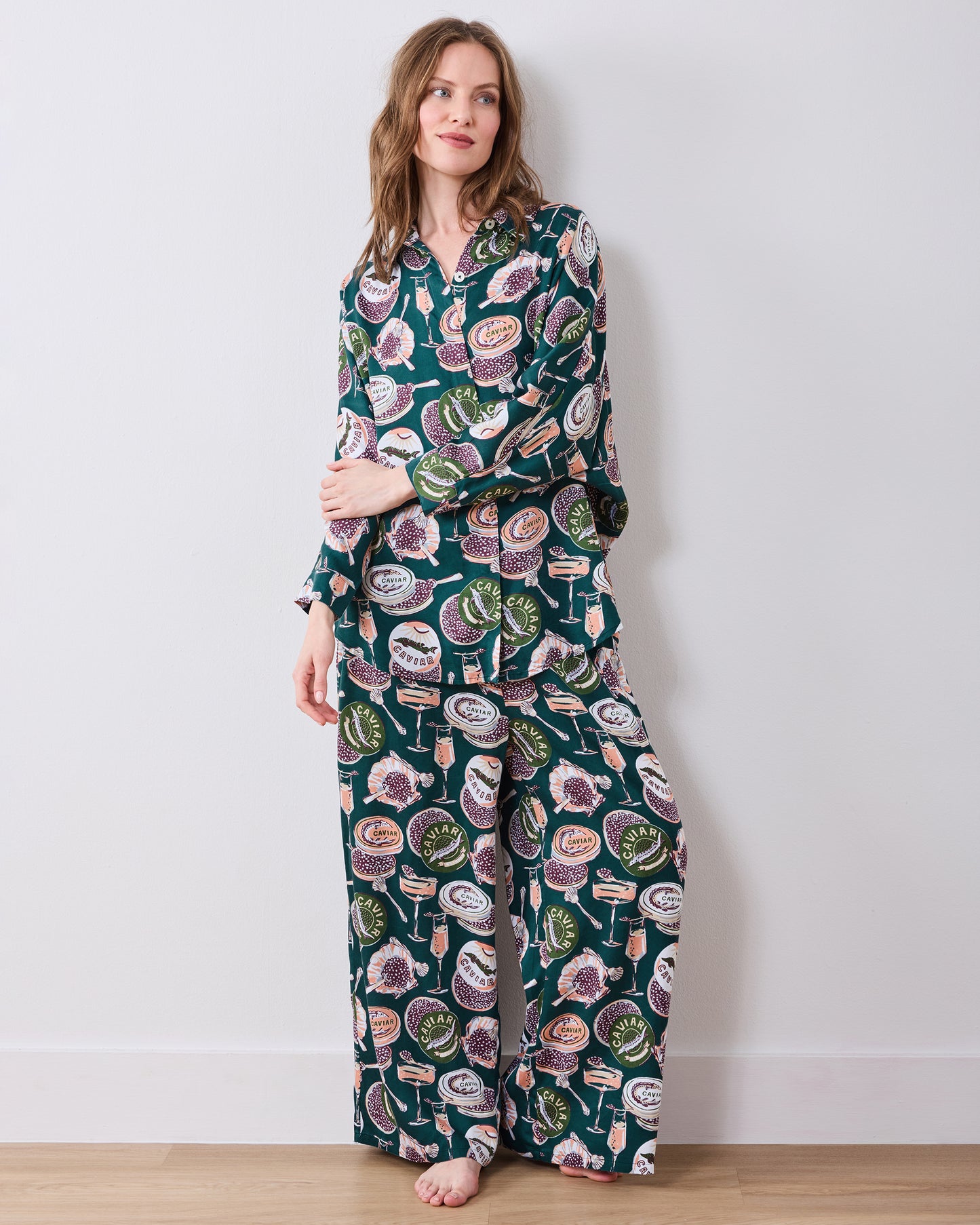 Champagne & Caviar - Petite Eco Satin Stevie Set - Peacock Feather