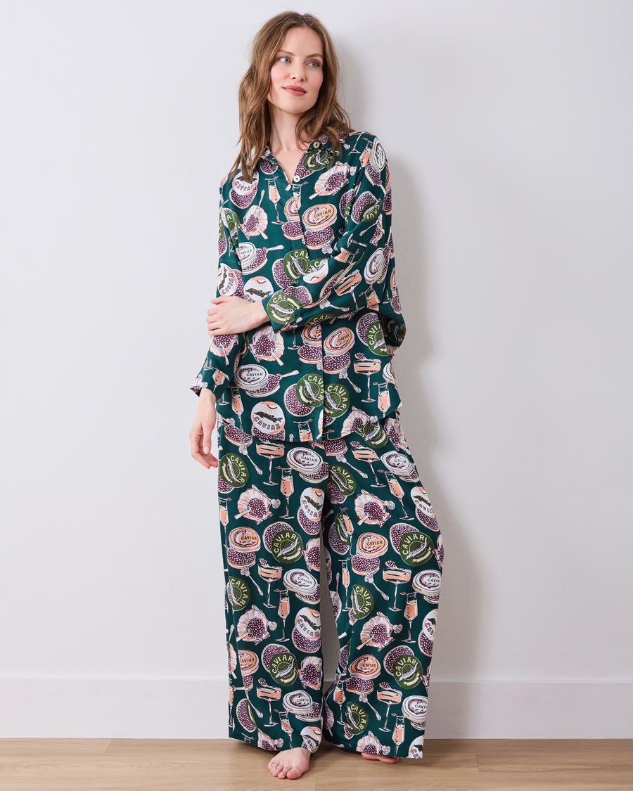 Champagne & Caviar - Petite Eco Satin Stevie Set - Peacock Feather