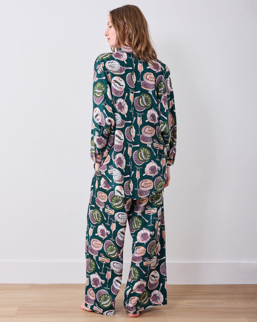 Champagne & Caviar - Eco Satin Stevie Set - Peacock Feather