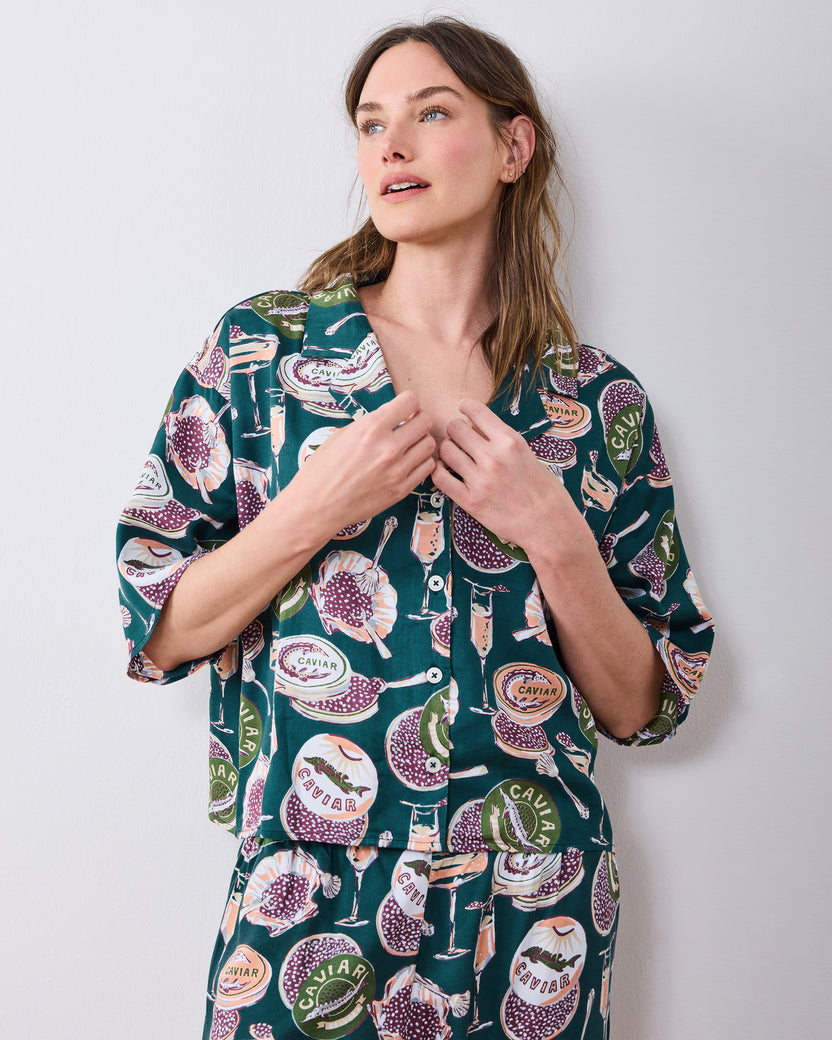 Champagne & Caviar - Tall Eco Satin Wildest Dreams Set - Peacock Feather