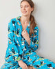 Playful Puffins - Midweight Flannel Long PJ Set - Bright Blue - Printfresh